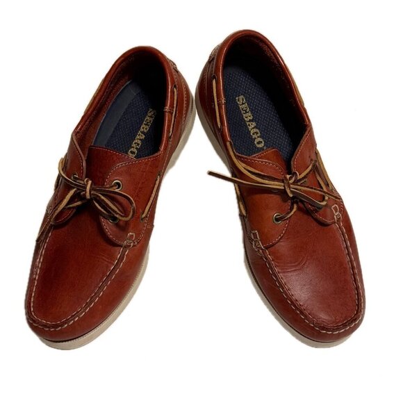 Sebago Caravel Casual Dark Red Boat Deck Shoes Size 11W - Picture 3 of 8